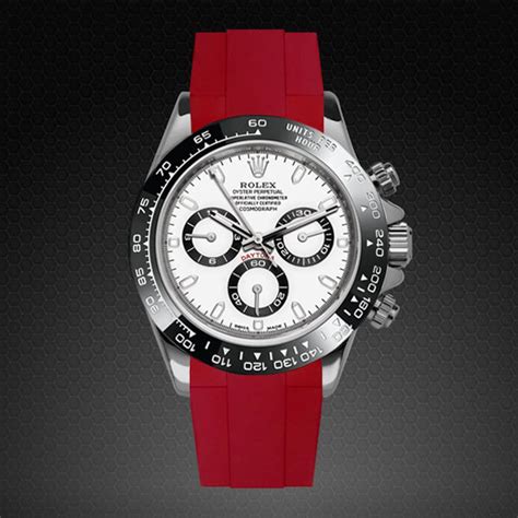 rolex daytona lederarmband|rolex daytona red strap.